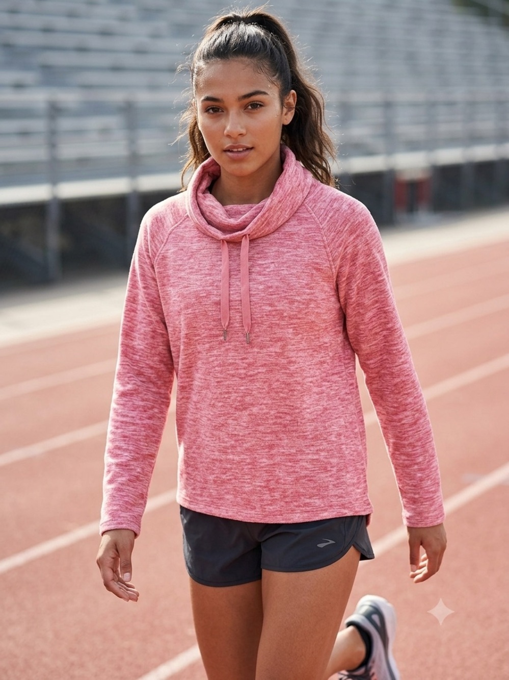 G.H. Bass & Co. Pink Marled Cowl Neck Pullover